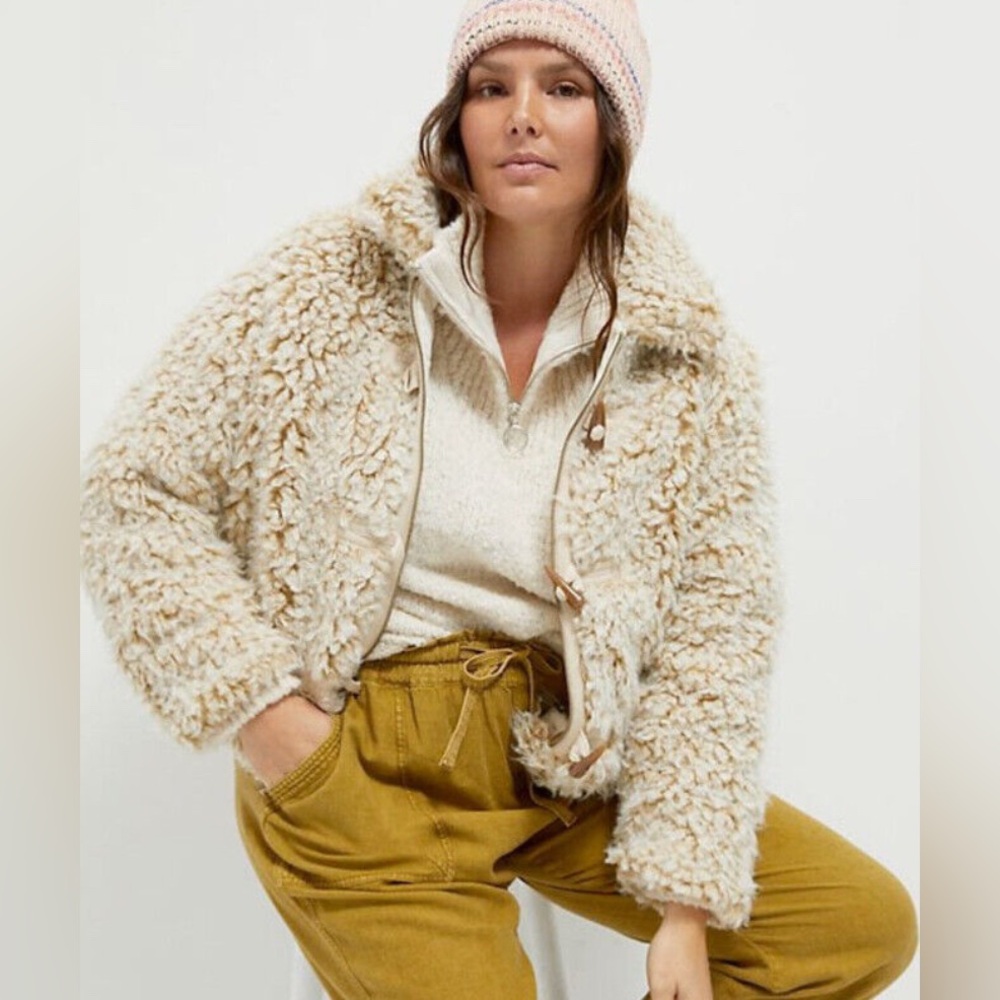 Anthropologie Women’s Brenna Faux Fur Coat Size Small